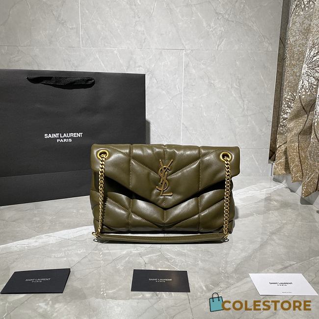YSL Small LouLou Puffer Lambskin Bag In Green 5774751 Size: 29x17x11cm - 1