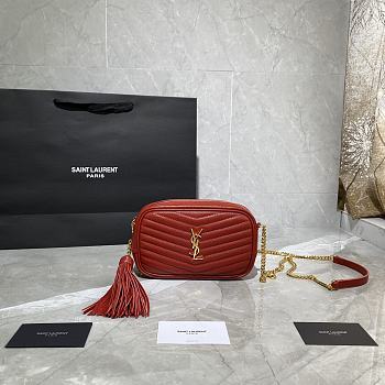 YSL Lou Camera Bag In Red Quilted Leather 612544 Size: 18×10×5cm