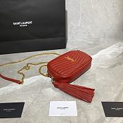YSL Lou Camera Bag In Red Quilted Leather 612544 Size: 18×10×5cm - 4
