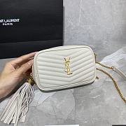 YSL Lou Camera Bag In White Quilted Leather 612544 Size: 18×10×5cm - 6