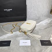 YSL Lou Camera Bag In White Quilted Leather 612544 Size: 18×10×5cm - 4