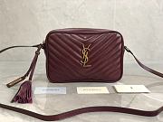 YSL Lou Camera Bag In Wine Quilted Leather 612544 Size: 23x16x6cm - 1