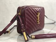 YSL Lou Camera Bag In Wine Quilted Leather 612544 Size: 23x16x6cm - 6
