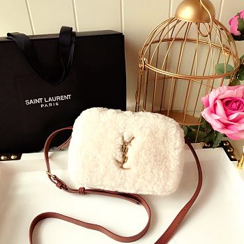 YSL Lou Belt Bag In White 534817 Size: 15.5x10.5x5.5cm