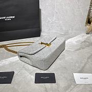 YSL Jaamie Medium Carre Rive Gauche In Grey 515821 Size 24×15.5×6.5cm - 5