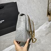 YSL Jaamie Medium Carre Rive Gauche In Grey 515821 Size 24×15.5×6.5cm - 4