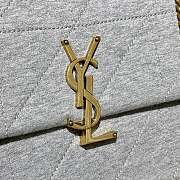 YSL Jaamie Medium Carre Rive Gauche In Grey 515821 Size 24×15.5×6.5cm - 3