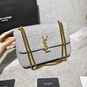 YSL Jaamie Medium Carre Rive Gauche In Grey 515821 Size 24×15.5×6.5cm - 2
