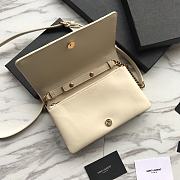 YSL Angie Quilted Crossbody Bag In White 5850311 Size 22x13x5.5cm - 4