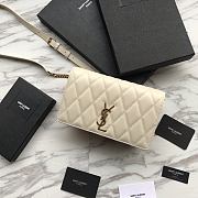 YSL Angie Quilted Crossbody Bag In White 5850311 Size 22x13x5.5cm - 2