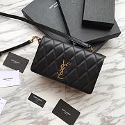YSL Angie Quilted Crossbody Bag In Black 5850311 Size 22x13x5.5cm - 1