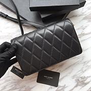 YSL Angie Quilted Crossbody Bag In Black 5850311 Size 22x13x5.5cm - 5