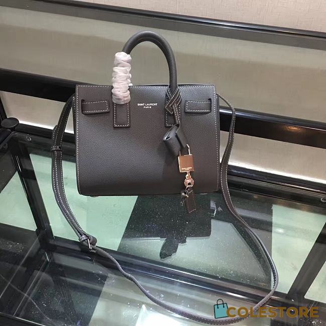 YSL Classic Sac De Jour Baby Smooth Leather In Grey 421863 Size 22cm - 1