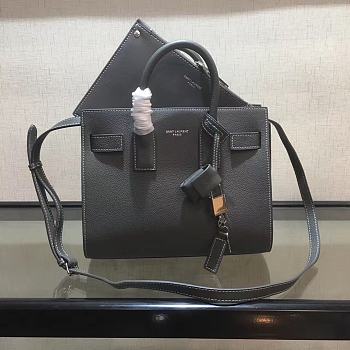 YSL Medium Classic Sac De Jour Baby Smooth Leather In Grey 421863 Size 26x21x11cm