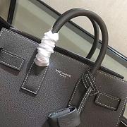 YSL Medium Classic Sac De Jour Baby Smooth Leather In Grey 421863 Size 26x21x11cm - 4