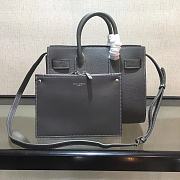YSL Medium Classic Sac De Jour Baby Smooth Leather In Grey 421863 Size 26x21x11cm - 2