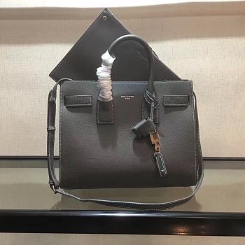 YSL Classic Sac De Jour Baby Smooth Leather In Grey 421863 Size 32cm