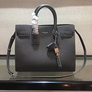 YSL Classic Sac De Jour Baby Smooth Leather In Grey 421863 Size 32cm - 6