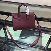 YSL Classic Sac De Jour Baby Smooth In Wine Leather 421863 Size 22cm - 6