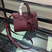 YSL Classic Sac De Jour Baby Smooth In Wine Leather 421863 Size 22cm - 5