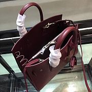 YSL Medium Classic Sac De Jour Baby Smooth Leather In Wine 421863 Size 26x21x11cm - 6