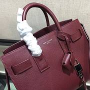 YSL Medium Classic Sac De Jour Baby Smooth Leather In Wine 421863 Size 26x21x11cm - 5