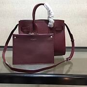 YSL Medium Classic Sac De Jour Baby Smooth Leather In Wine 421863 Size 26x21x11cm - 4