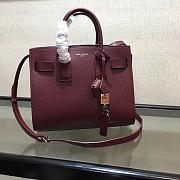 YSL Medium Classic Sac De Jour Baby Smooth Leather In Wine 421863 Size 26x21x11cm - 2