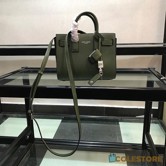 YSL Classic Sac De Jour Baby Smooth Leather In Green 421863 Size 22cm - 1