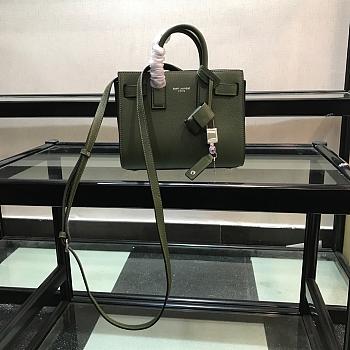 YSL Classic Sac De Jour Baby Smooth Leather In Green 421863 Size 22cm