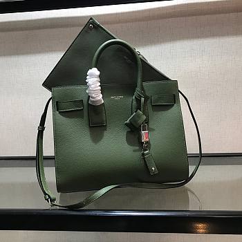 YSL Classic Sac De Jour Baby Smooth Leather In Green 421863 Size 32cm