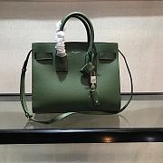 YSL Classic Sac De Jour Baby Smooth Leather In Green 421863 Size 32cm - 3