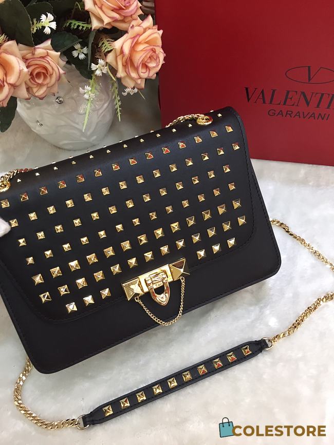 Valentino Handle Bag In Black 080-1 Size 24×7×17cm - 1
