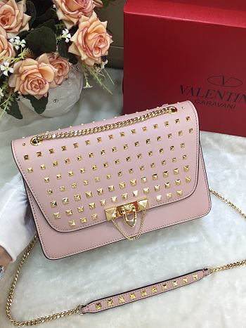 Valentino Handle Bag In Pink 080-1 Size 24×7×17cm