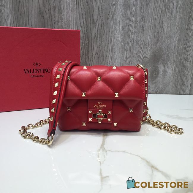 Valentino Garavani Candystud Bag In Red RW2B0 Size: 17x13x 8cm - 1