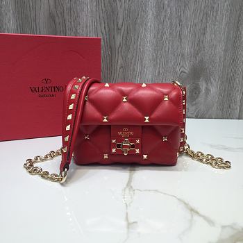 Valentino Garavani Candystud Bag In Red RW2B0 Size: 17x13x 8cm