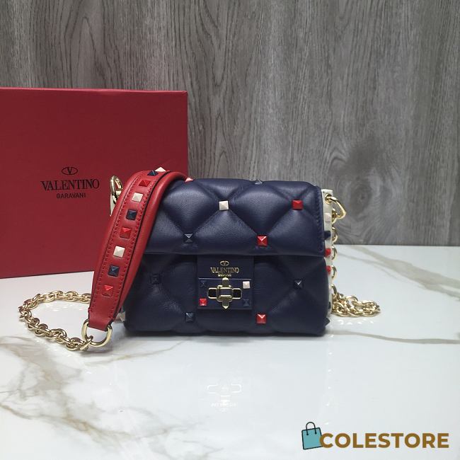 Valentino Garavani Candystud Bag In Blue RW2B0 Size: 17x13x 8cm - 1