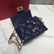 Valentino Garavani Candystud Bag In Blue RW2B0 Size: 17x13x 8cm - 3