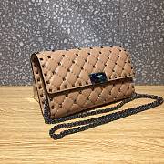 Valentino Rockstud Spike Clutch With Chain Bag ZW2B0 Size: 23.5 x 14.5 x 4.5cm - 4