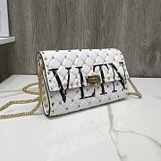 Valentino Rockstud Spike Clutch In White ZW2B0 Size: 23.5 x 14.5 x 4.5cm - 5