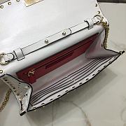 Valentino Rockstud Spike Clutch In White ZW2B0 Size: 23.5 x 14.5 x 4.5cm - 4