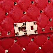 Valentino Rockstud Spike Clutch With Chain Bag In Red ZW2B0 Size: 23.5 x 14.5 x 4.5cm - 4
