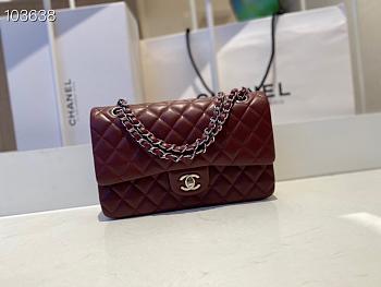 Chanel Classic Flap Bag Silver Chain Size 25cm