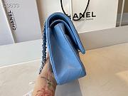 Chanel Classic Flap Bag Silver Chain In Blue Size 25cm - 5