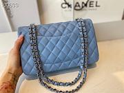 Chanel Classic Flap Bag Silver Chain In Blue Size 25cm - 3