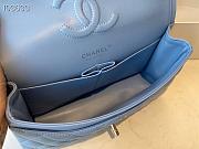 Chanel Classic Flap Bag Silver Chain In Blue Size 25cm - 2