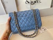 Chanel Classic Flap Bag Golden Chain In Blue Size 25cm - 5