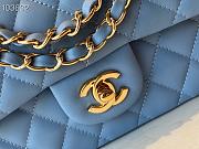 Chanel Classic Flap Bag Golden Chain In Blue Size 25cm - 6