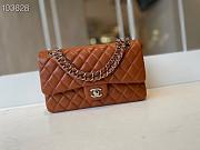 Chanel Classic Flap Bag Silver Chain In Brown Size 25cm - 1
