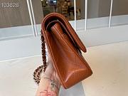 Chanel Classic Flap Bag Silver Chain In Brown Size 25cm - 3